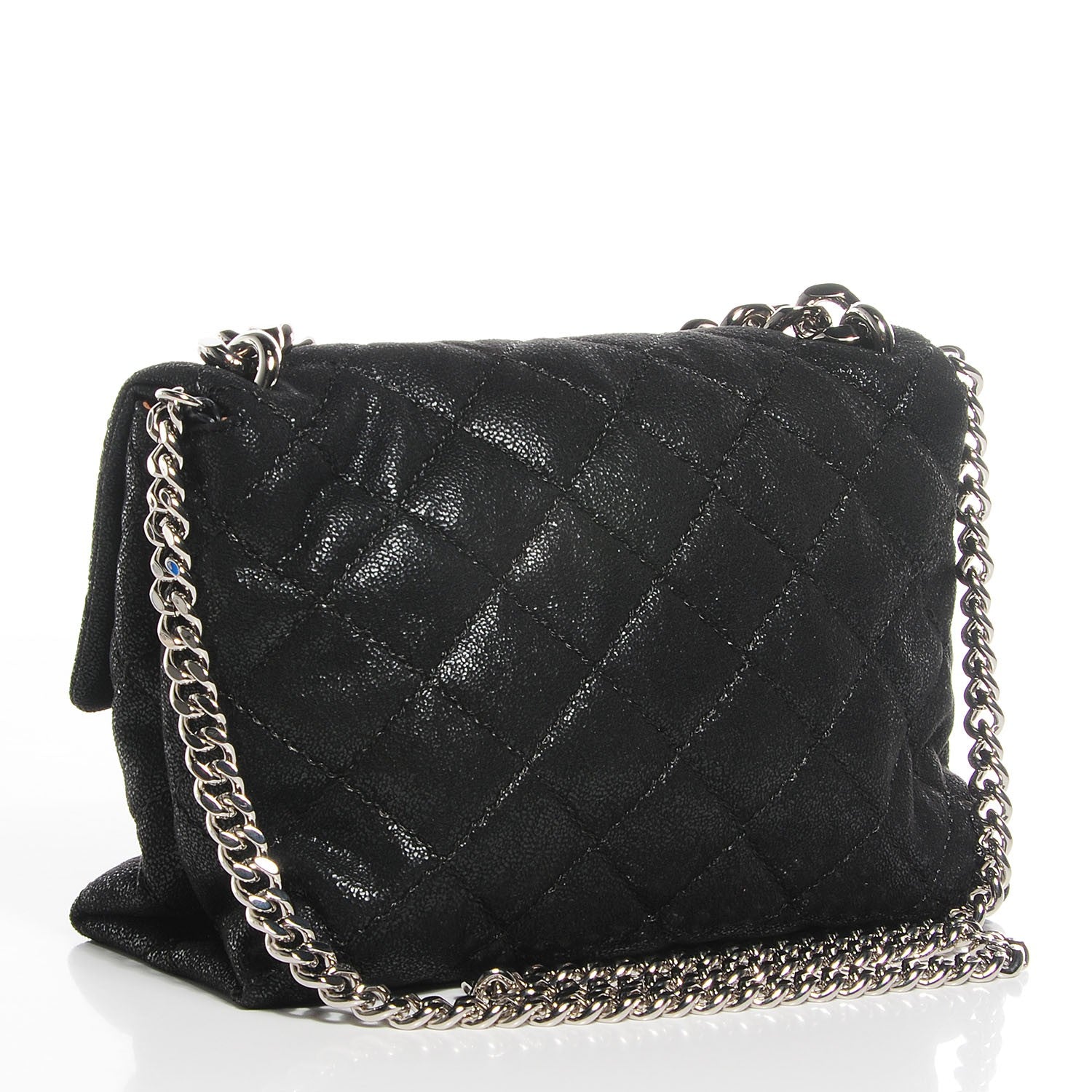Stella McCartney Shaggy Deer Quilted Medium Beckett Chain Shoulder Bag Black 3 of 8