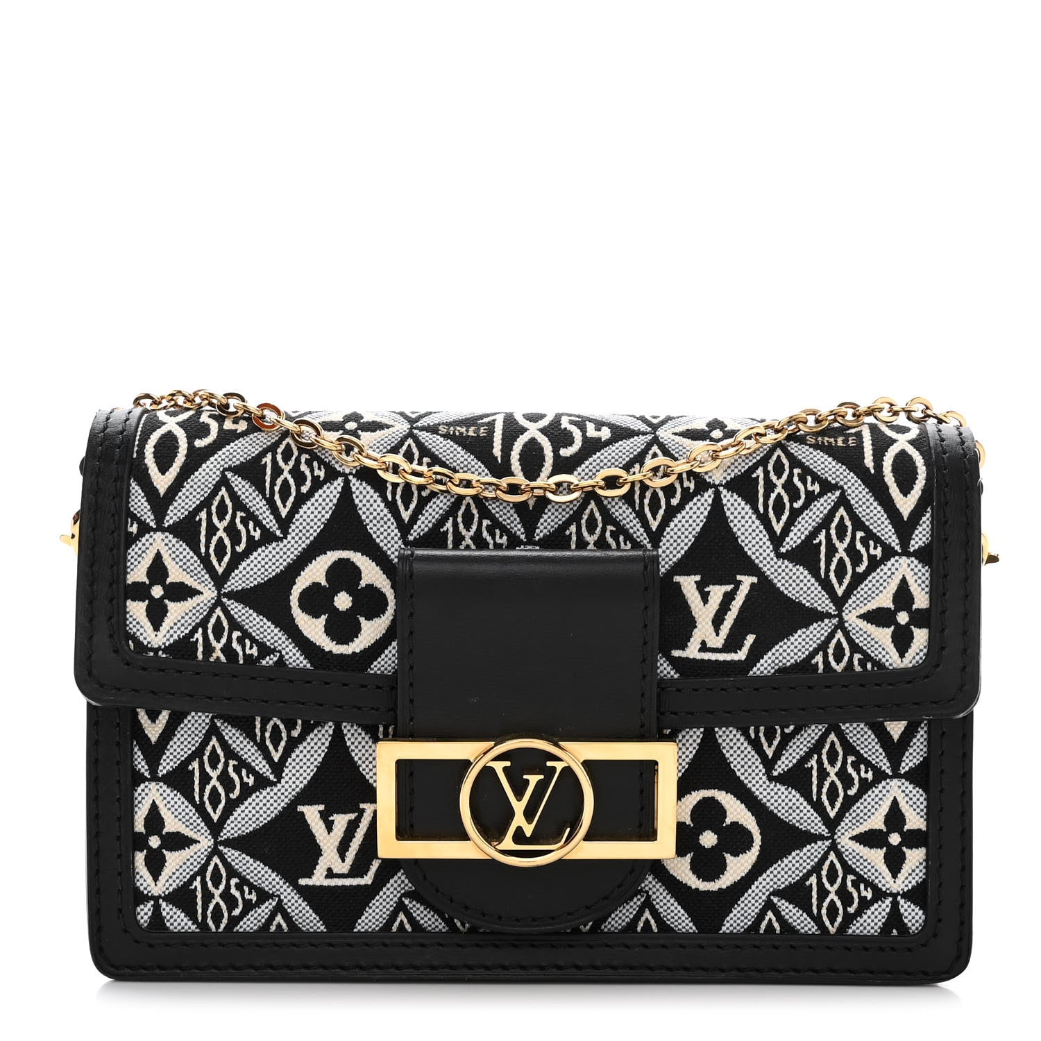Louis Vuitton Jacquard Since 1854 Dauphine Chain Wallet Grey 1 of 9
