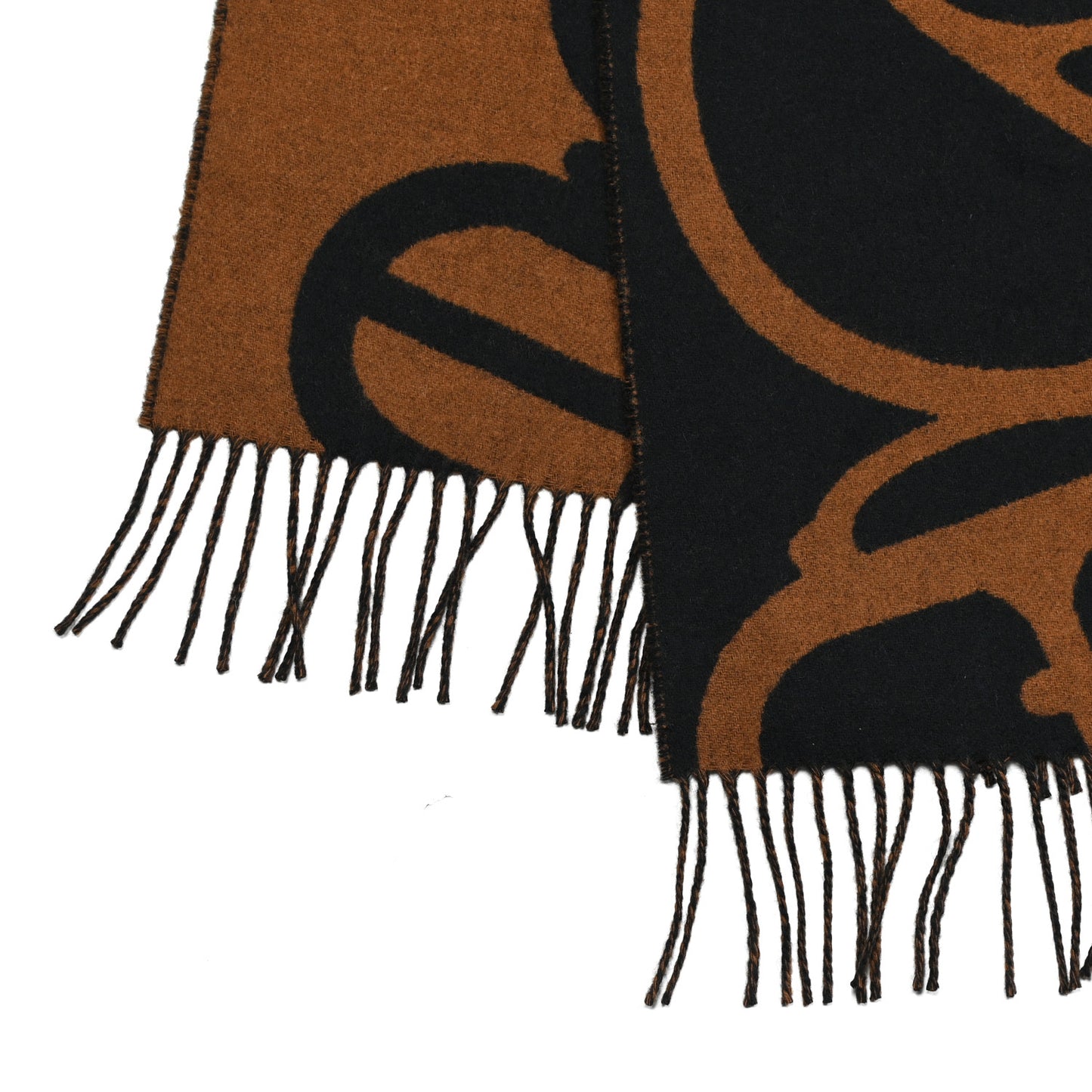 Cashmere Boucles et Camails Muffler Marine Caramel