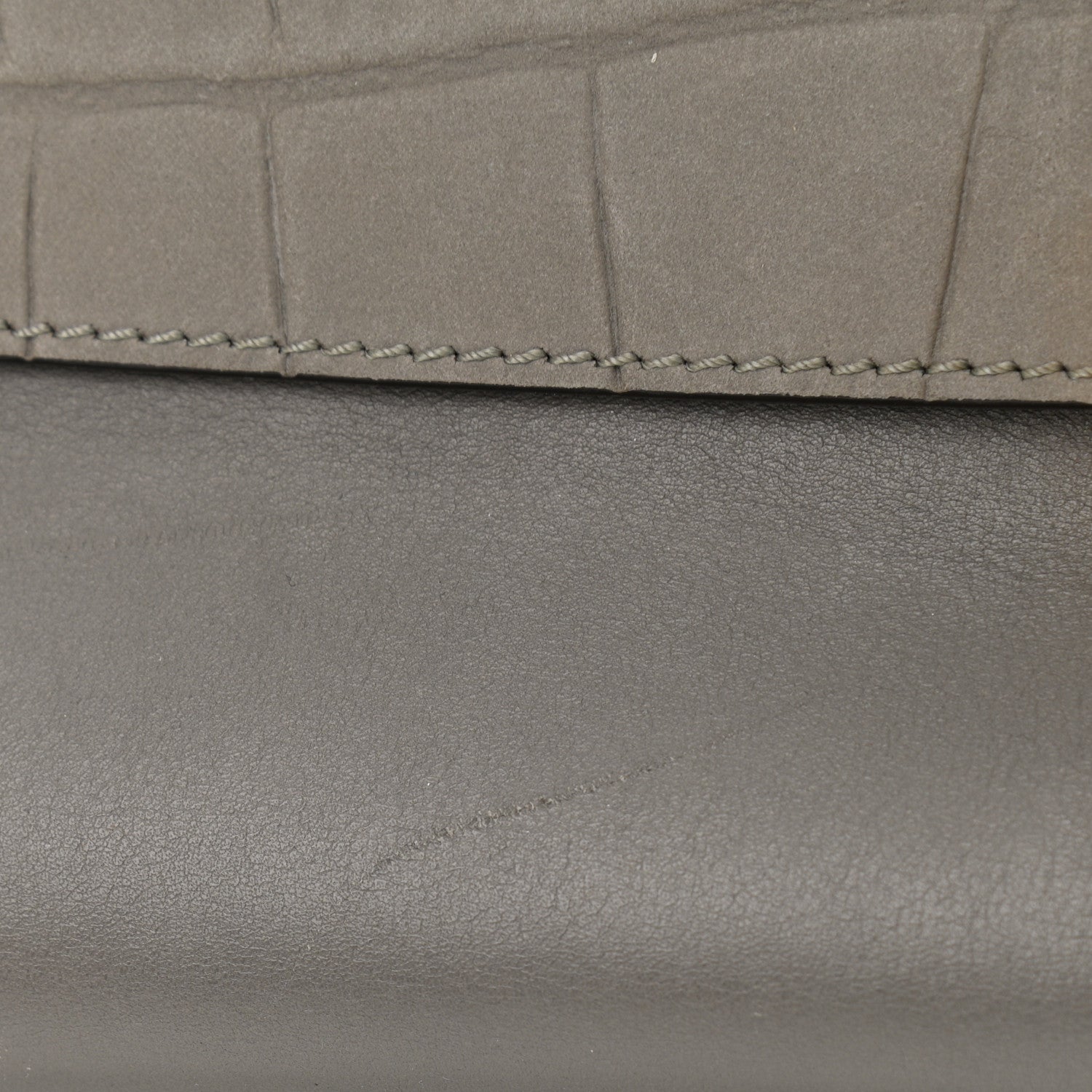 Celine Crocodile Embossed Nubuck Medium Trapeze Grey 12 of 13