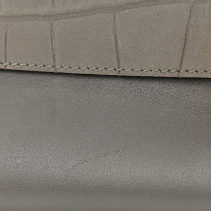 Celine Crocodile Embossed Nubuck Medium Trapeze Grey 12 of 13