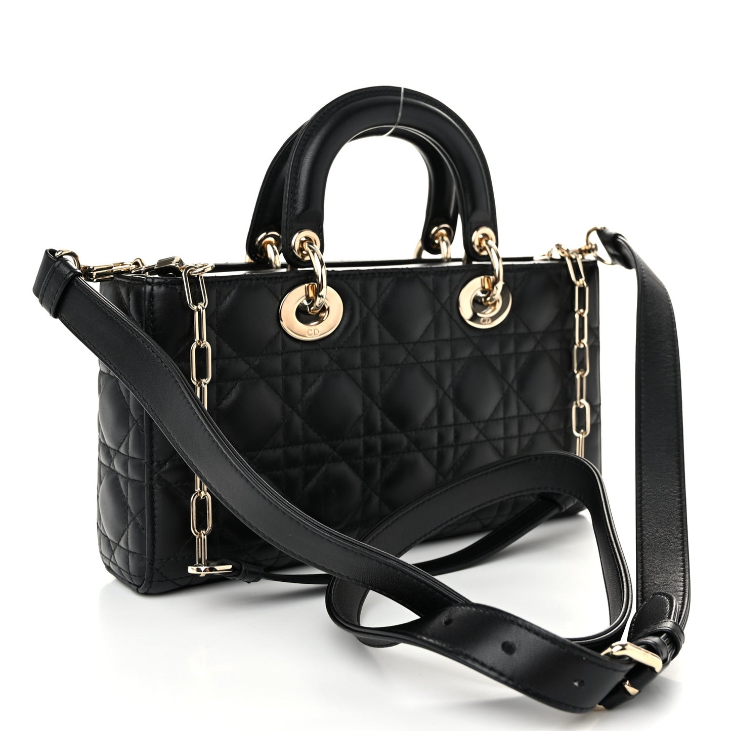 Lambskin Cannage Medium Lady D-Joy Black