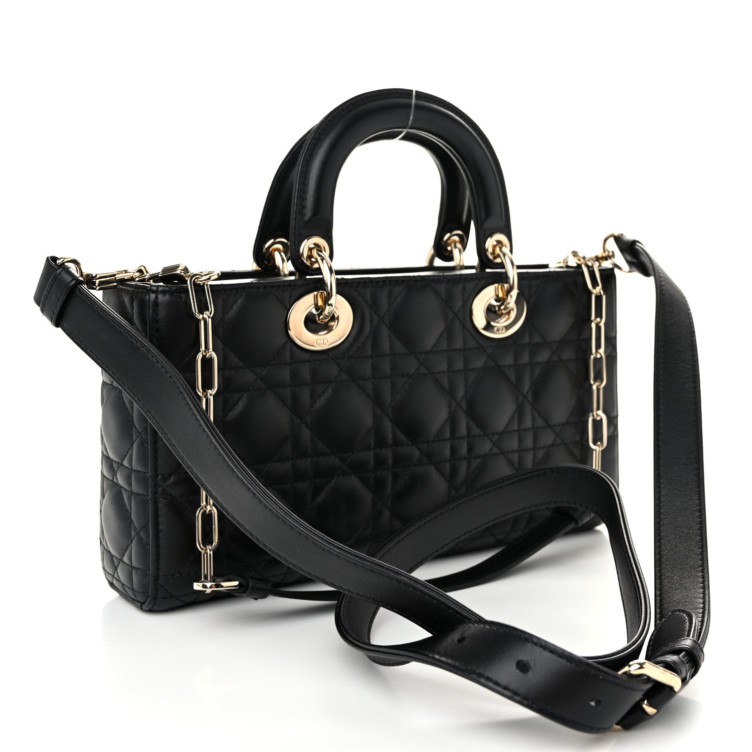 Christian Dior Lambskin Cannage Medium Lady D-Joy Black 3 of 10