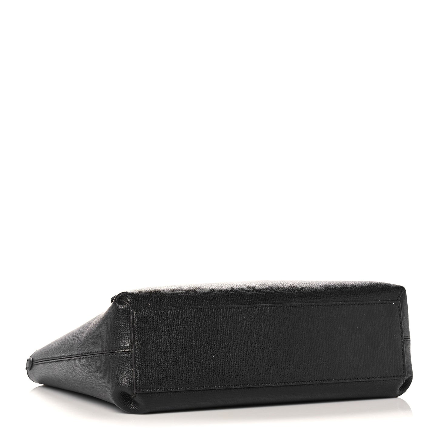 Grainy Calfskin Haymarket Check Small Reversible Tote Black