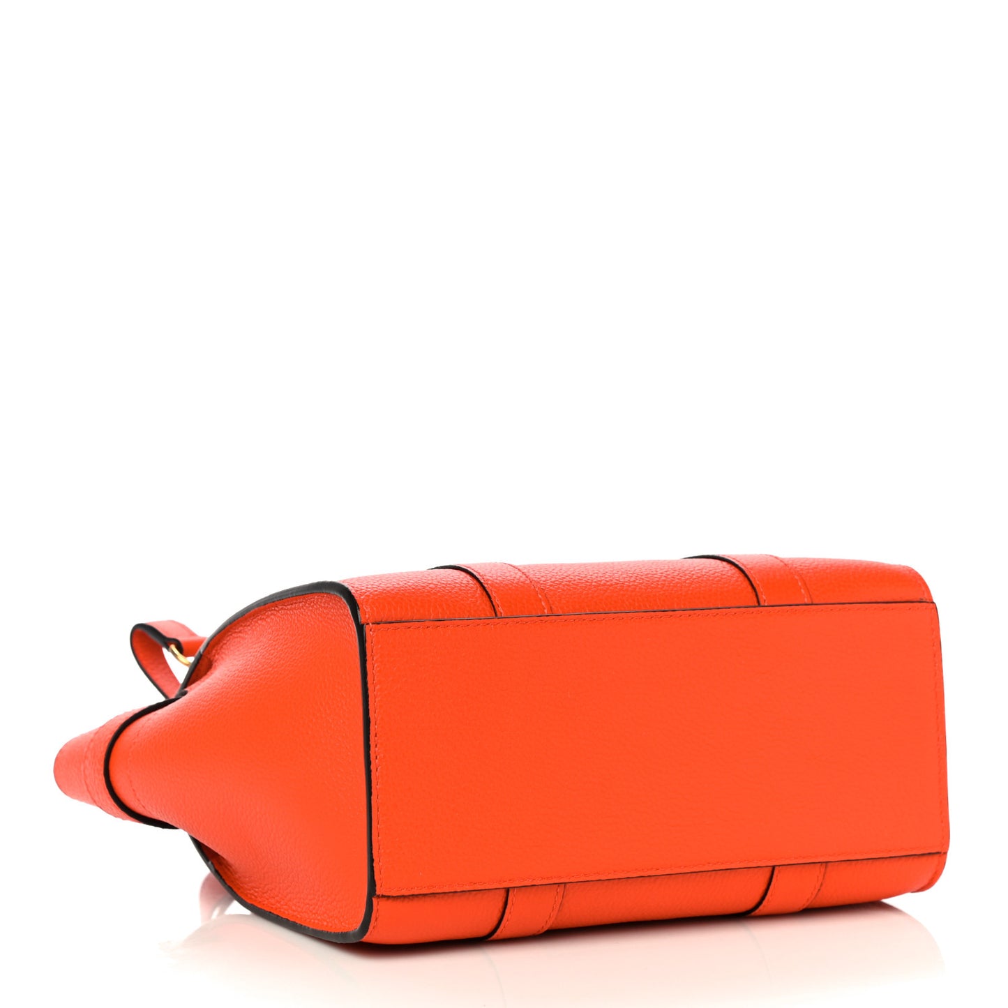 Classic Grain Calfskin Small Bayswater Zip Tote Orange