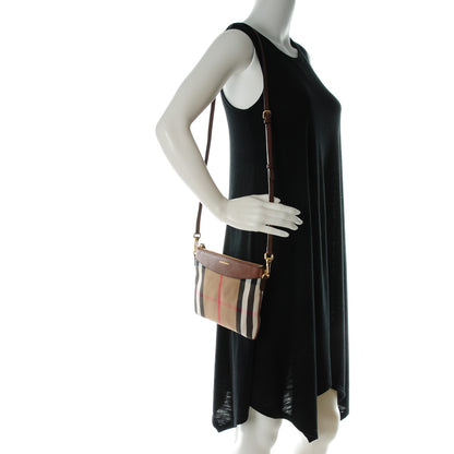 Burberry House Check Derby Peyton Crossbody Clutch Bag Tan 2 of 8