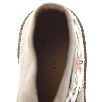 Gucci Suede Embroidered Mens UFO and Owl Boots 11.5 Beige 6 of 11