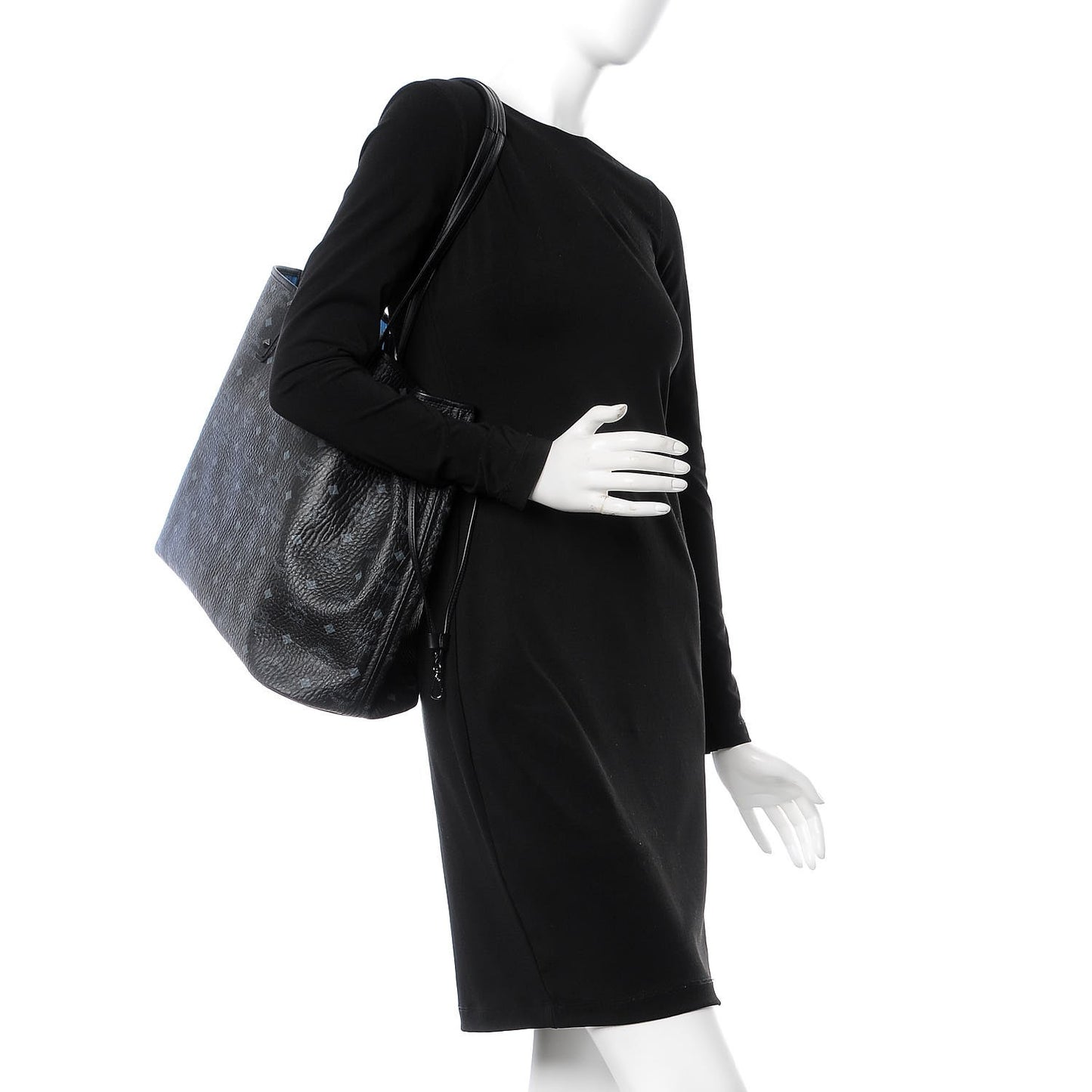 Visetos Large Reversible Shopper Tote Black