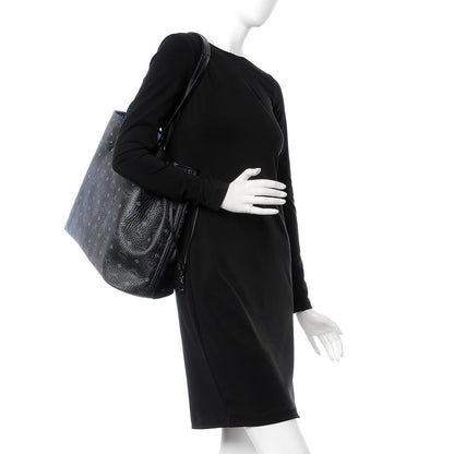 MCM Visetos Large Reversible Shopper Tote Black 2 of 11