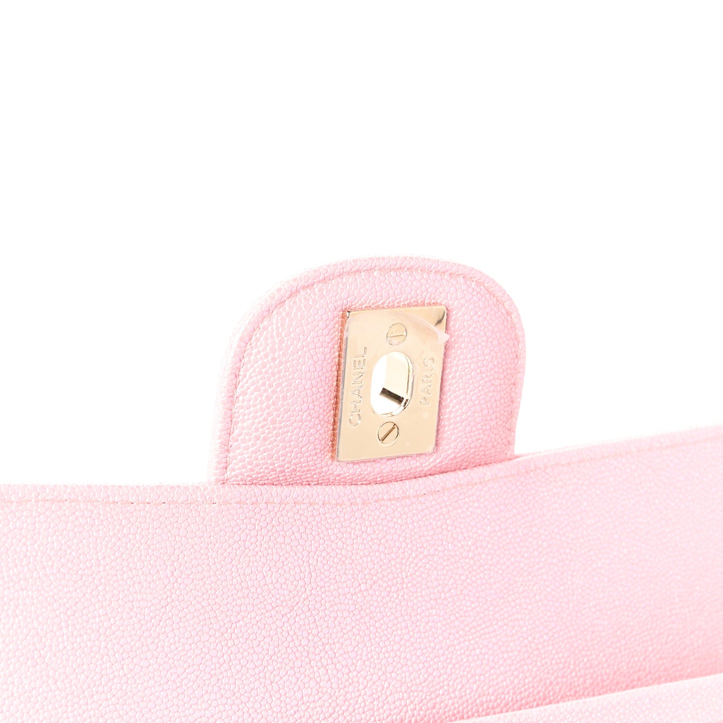 Iridescent Caviar Quilted Medium Double Flap Rose Pink