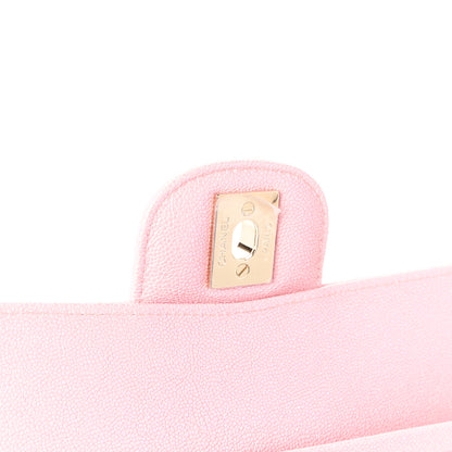 Chanel Iridescent Caviar Quilted Medium Double Flap Rose Pink 7 of 12
