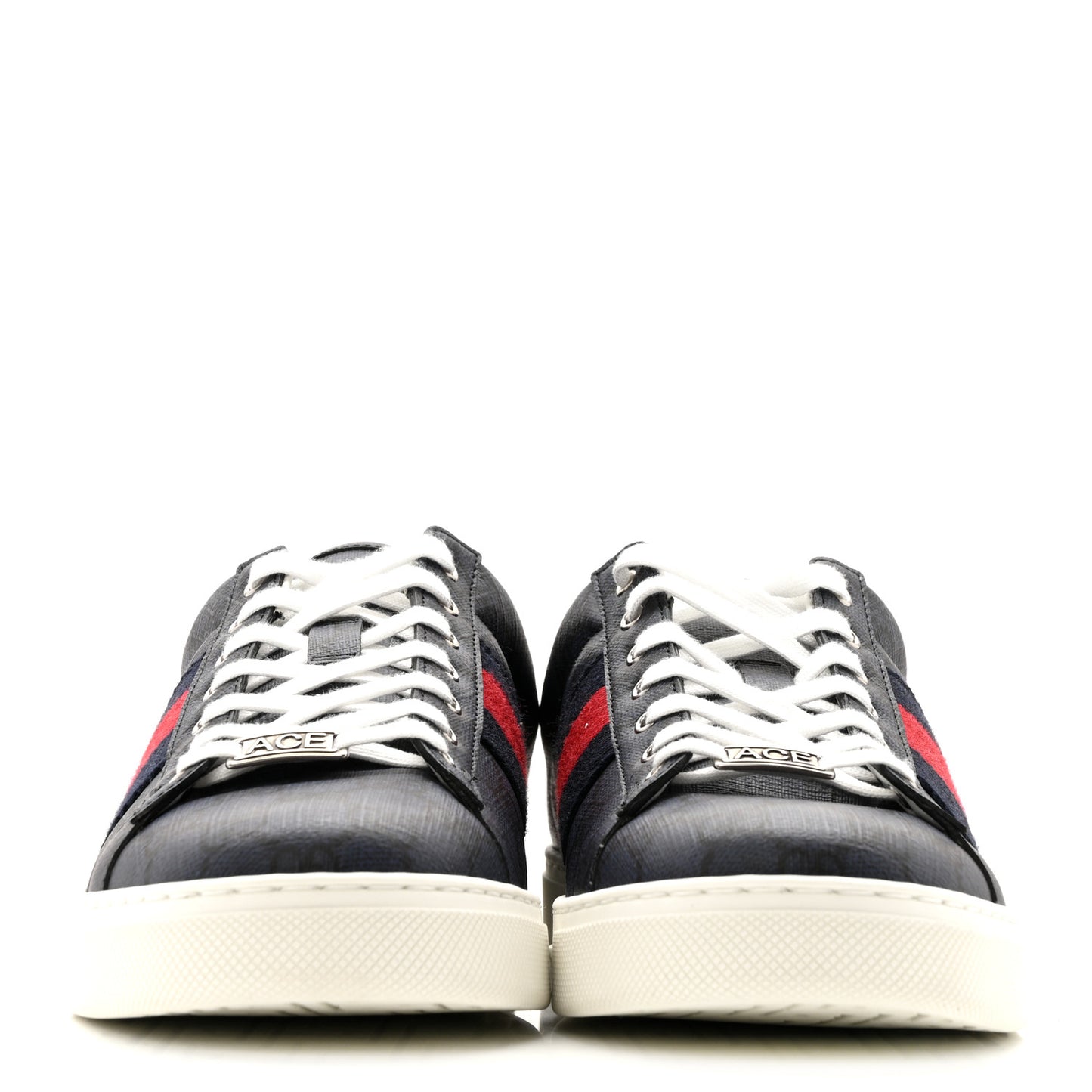 GG Supreme Monogram Web Mens New Ace Sneakers 8.5 Dark Blue
