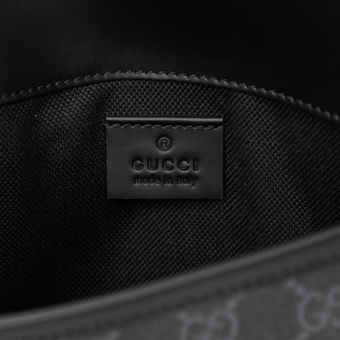 GG Supreme Monogram Web Slim Belt Bag Black Grey