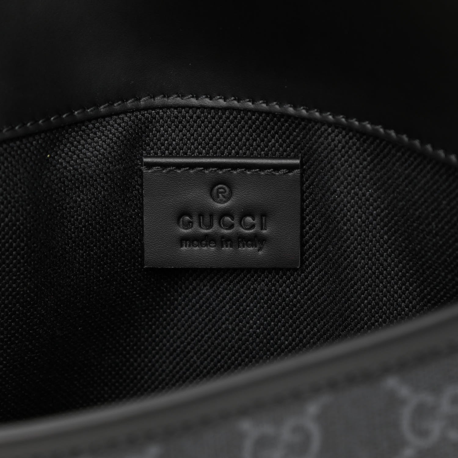 Gucci GG Supreme Monogram Web Slim Belt Bag Black Grey 6 of 15