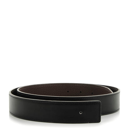 Hermes Box Togo 32mm Belt Strap 85 Black Chocolate 1 of 5