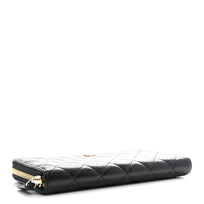 Chanel Caviar Quilted Large Gusset Zip Around Wallet Black 4 of 9