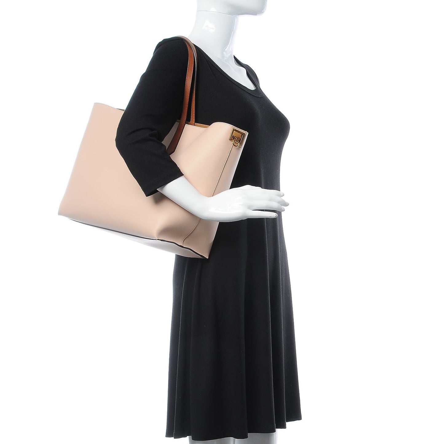 Calfskin Medium GV Shopper Tote Powder
