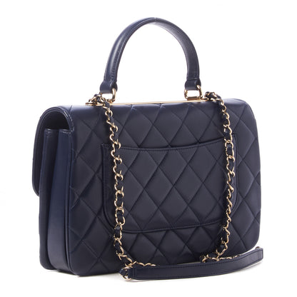 Chanel Lambskin Quilted Medium Trendy CC Flap Dual Handle Bag Navy Blue 2 of 9