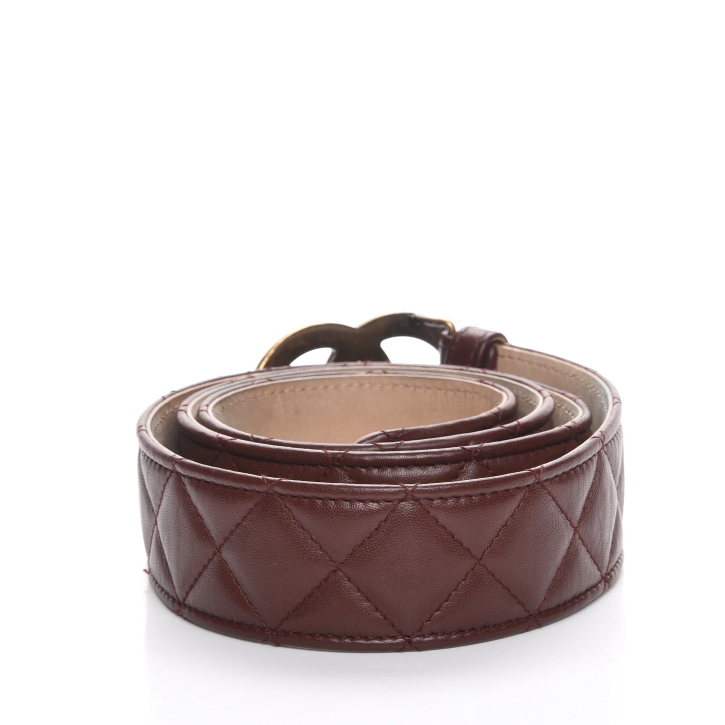 Lambskin Quilted CC Belt 90 36 Bordeaux