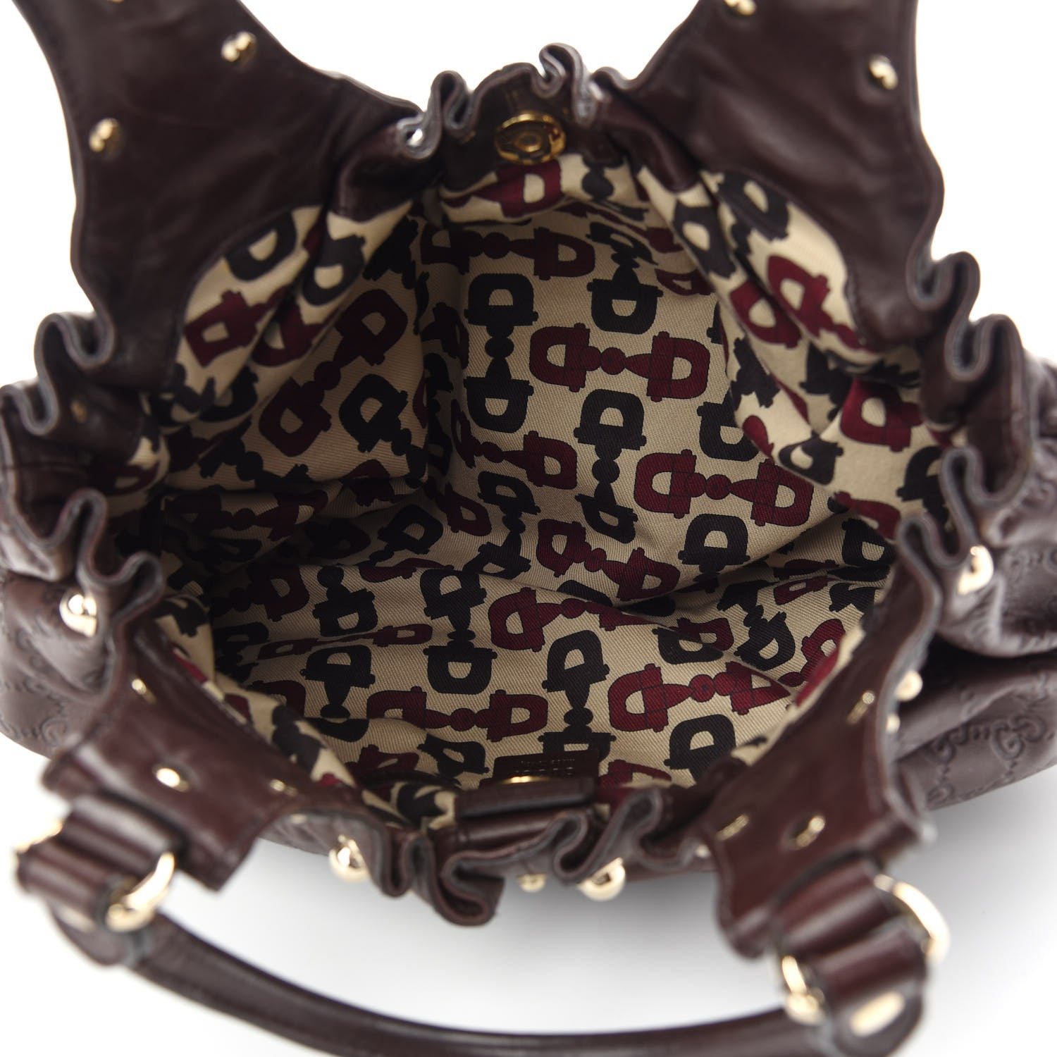 Gucci Guccissima Studded Pelham Shoulder Bag Dark Brown 4 of 8