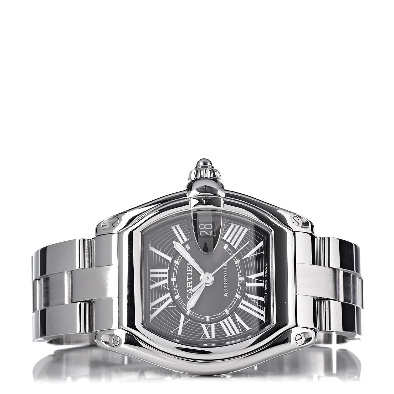 Cartier Stainless Steel 37mm Roadster Automatic Watch Black 3 of 7