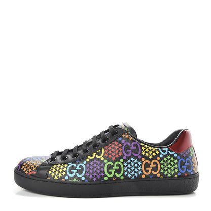 Gucci GG Supreme Monogram Psychedelic Mens Ace Sneakers 7.5 Black Multicolor 1 of 11