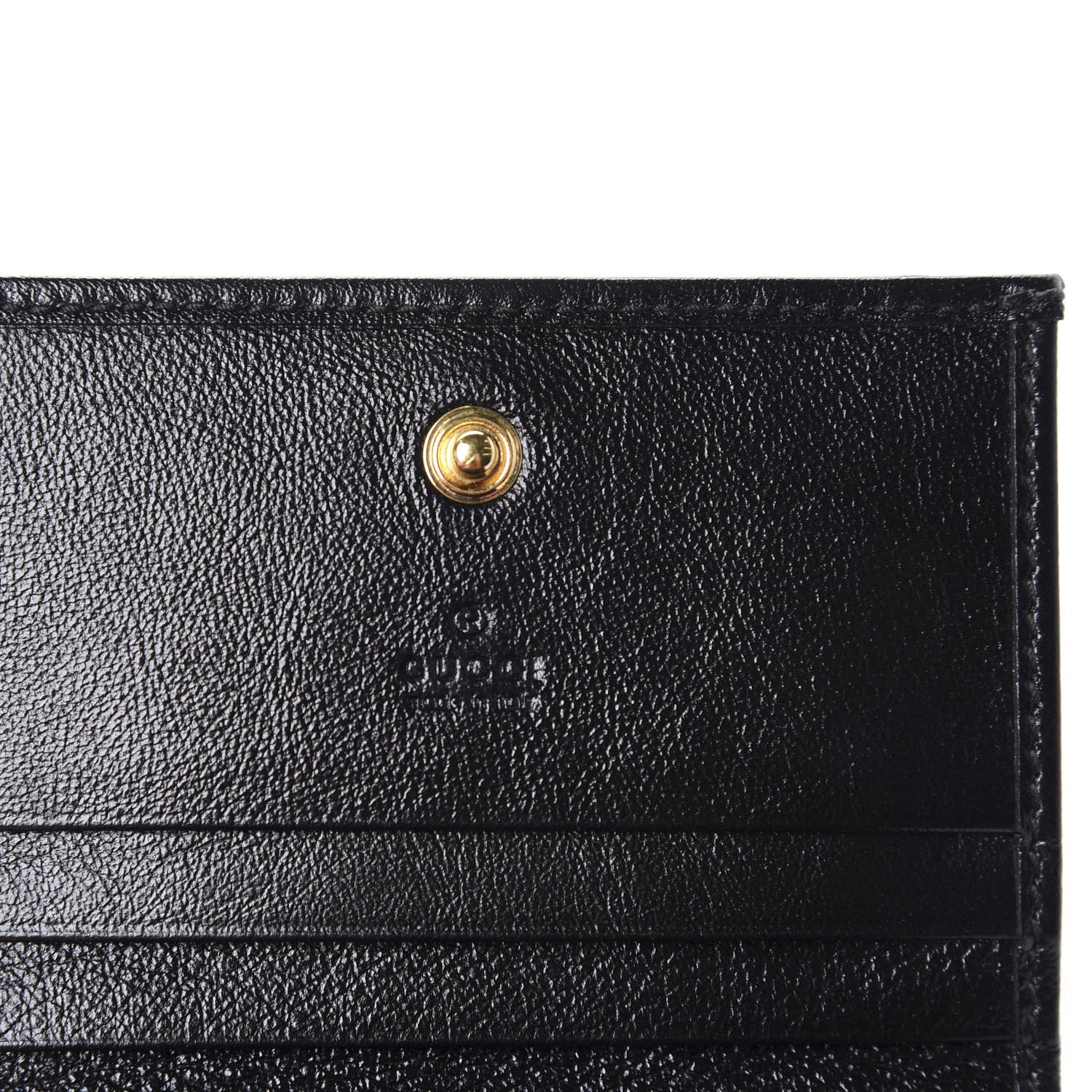 Gucci Calfskin Web Rajah Chain Card Case Wallet Black 8 of 11