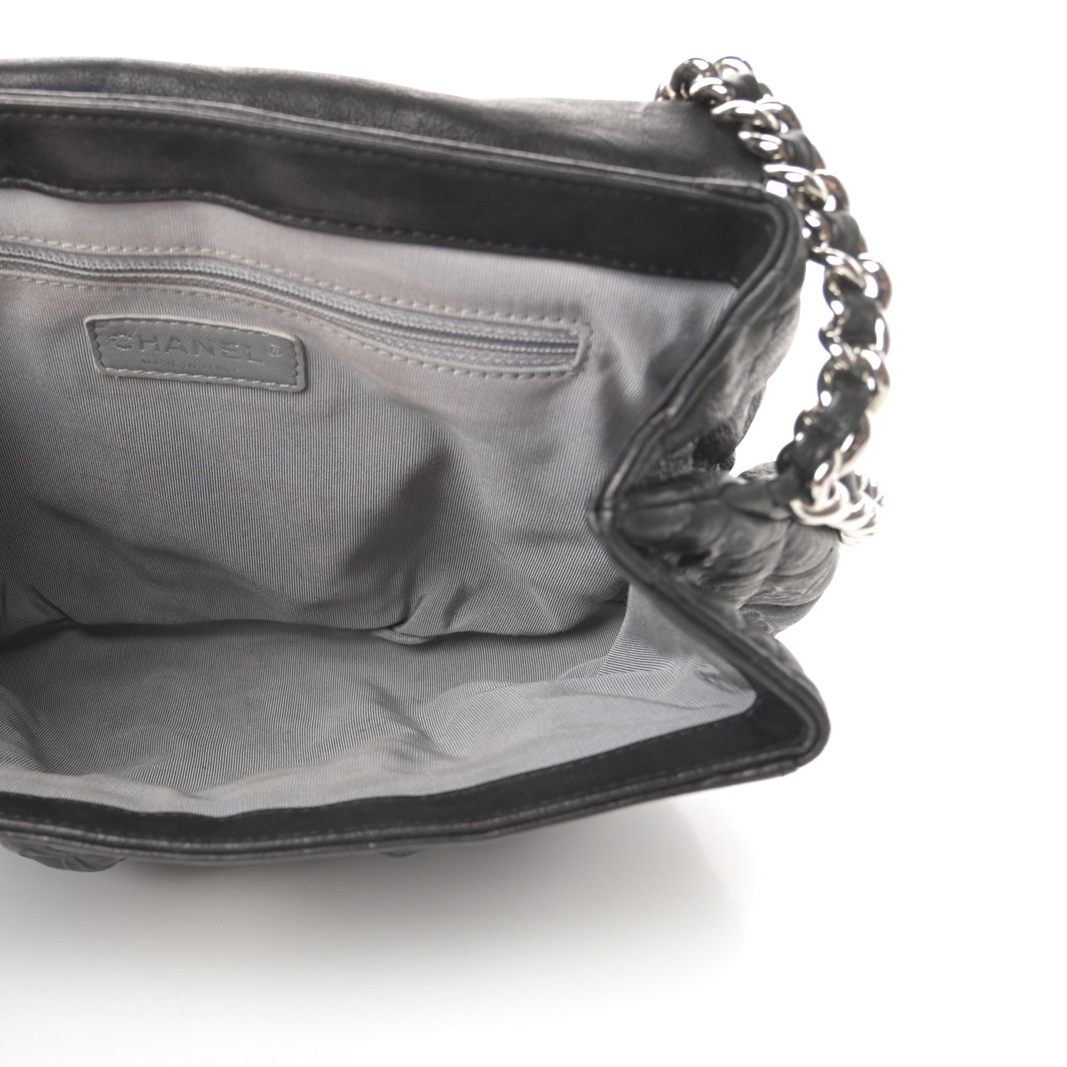 Chanel Washed Lambskin Quilted Medium Chain Around Messenger Black 5 of 10