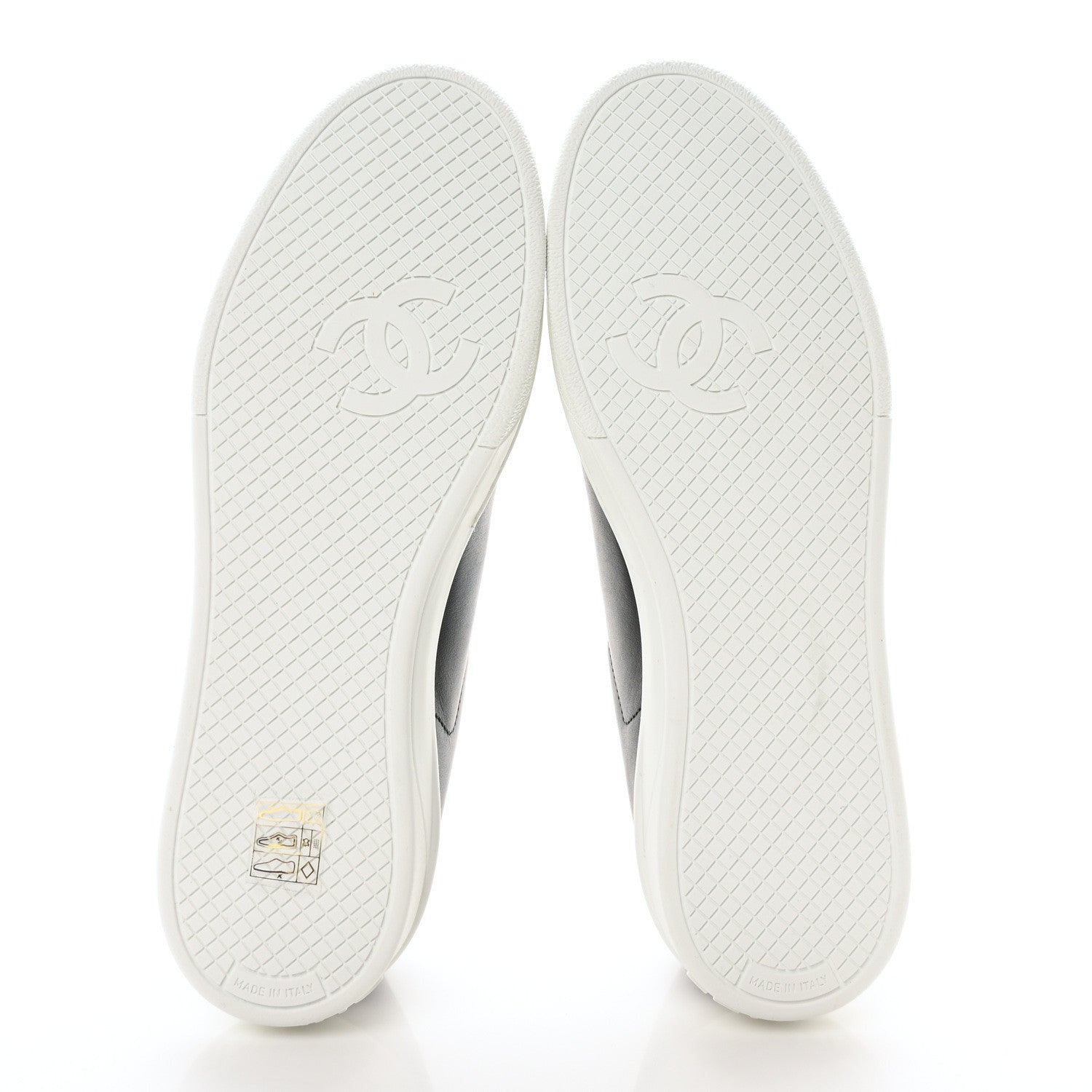 Chanel Calfskin CC Womens Sneakers 37.5 Black 6 of 8