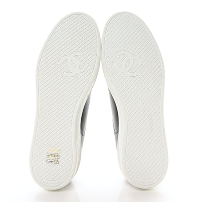 Chanel Calfskin CC Womens Sneakers 37.5 Black 6 of 8