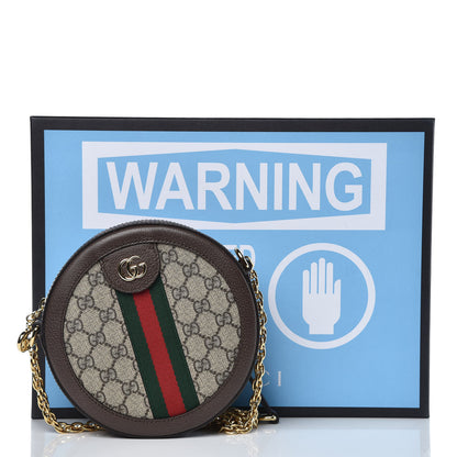 Gucci GG Supreme Monogram Web Mini Ophidia Round Shoulder Bag Brown 8 of 8