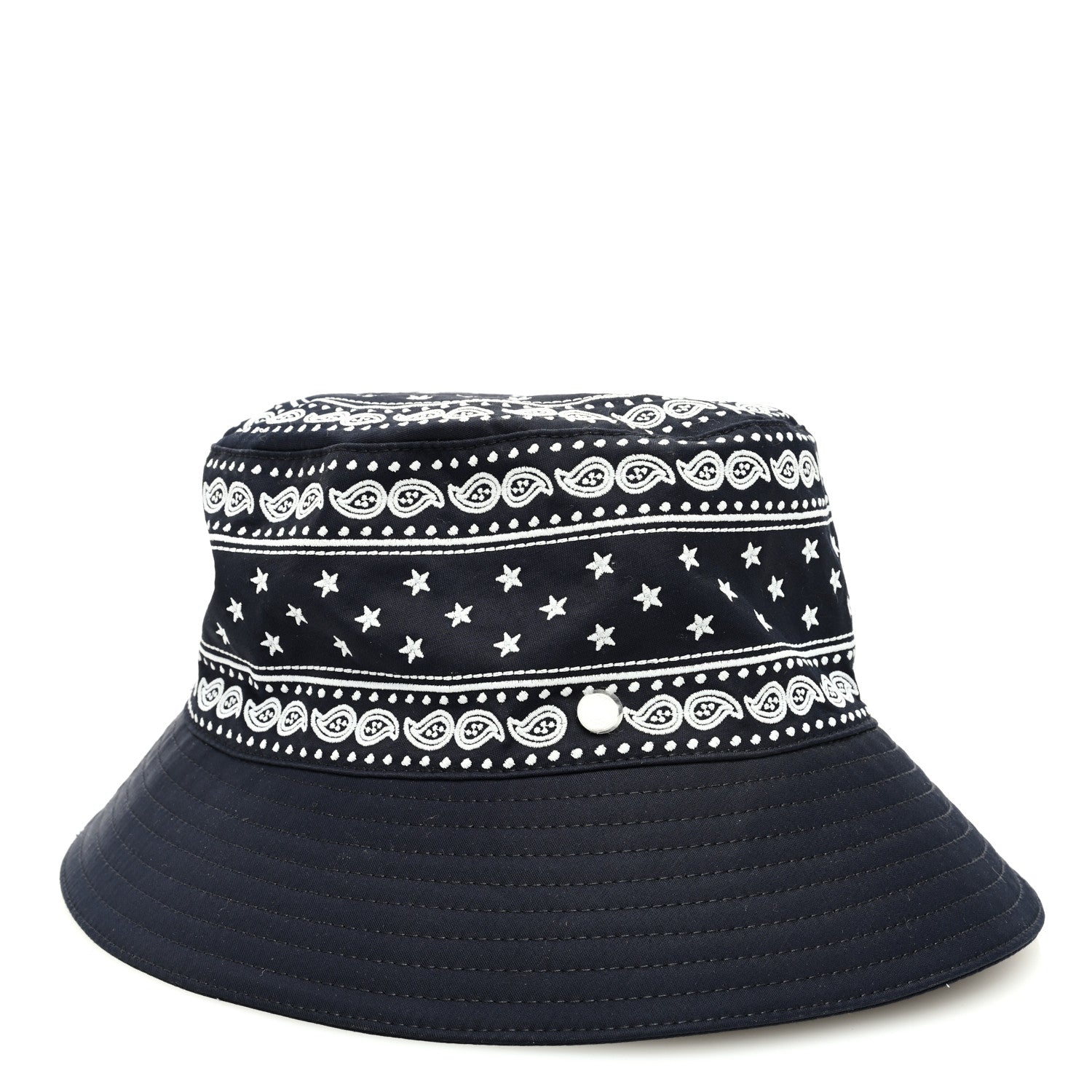 Hermes Technical Gabardine Balade Bandana Bucket Hat 57 Marine 6 of 8