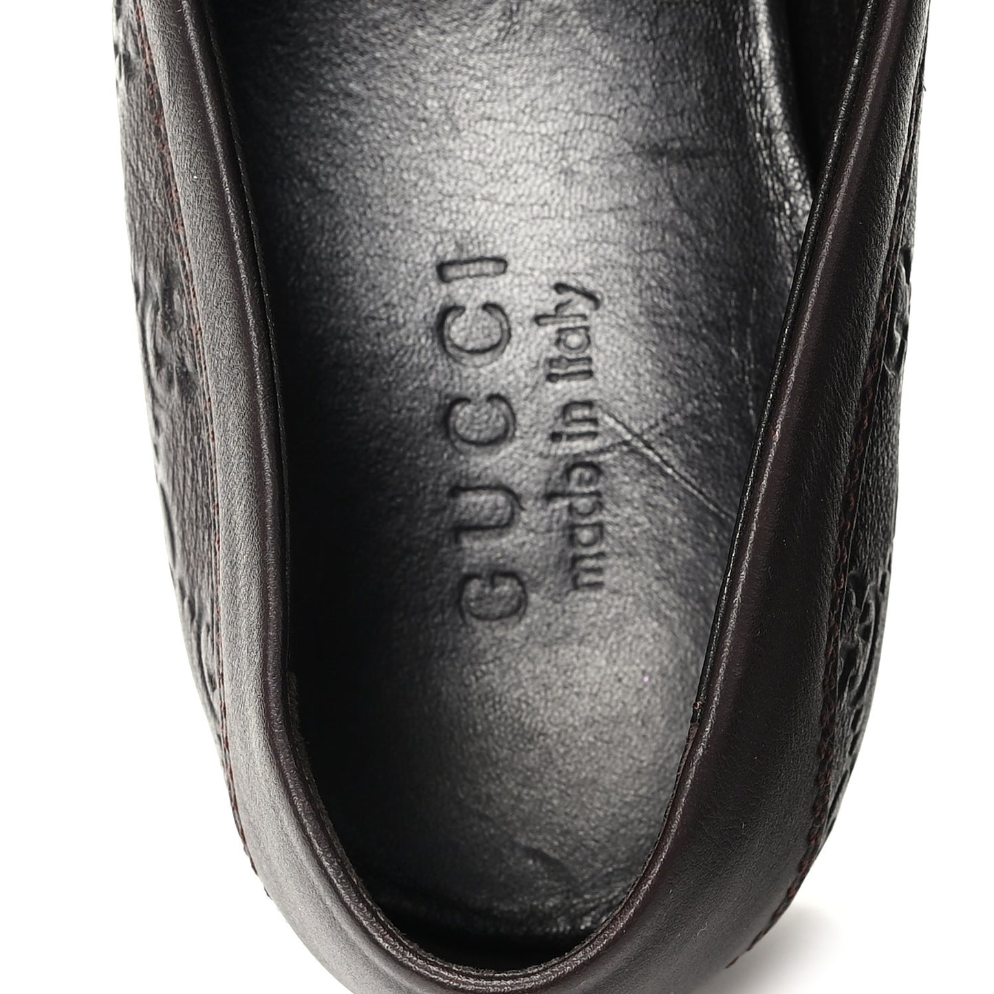 Guccissima Mens Driver Loafers 8 Chocolate