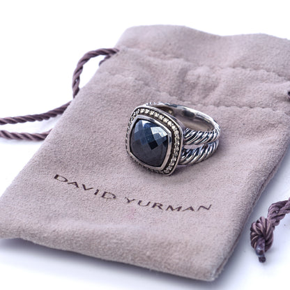 David Yurman Sterling Silver Diamond Hematite 11mm Albion Ring 52 6 6 of 6