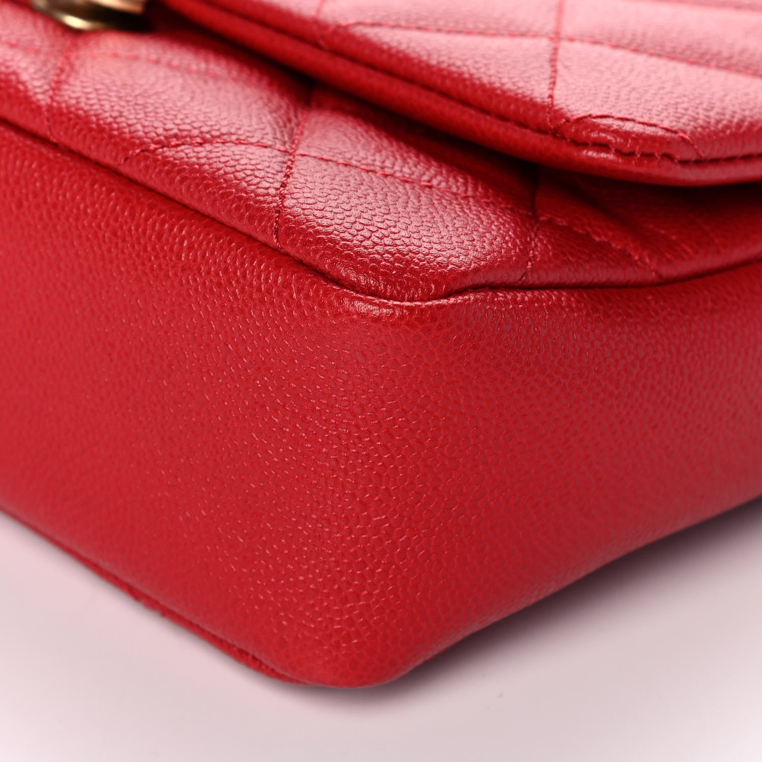 Chanel Shiny Caviar Quilted Small Chain Melody Flap Red 11 of 13