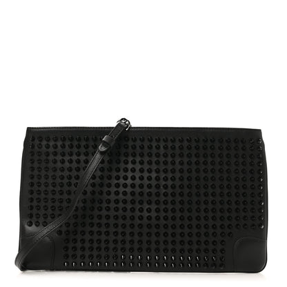 Christian Louboutin Calfskin Studded Loubiposh Clutch Black 1 of 9