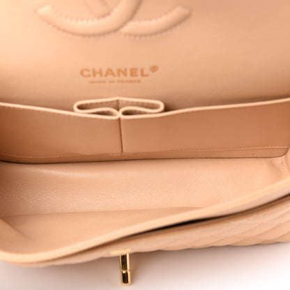 Chanel Caviar Quilted Medium Double Flap Beige 5 of 11