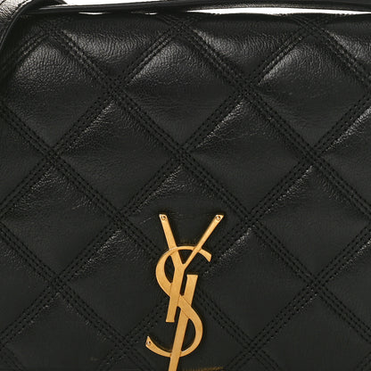 Saint Laurent Lambskin Diamond Quilted Becky Chain Wallet Black 7 of 10