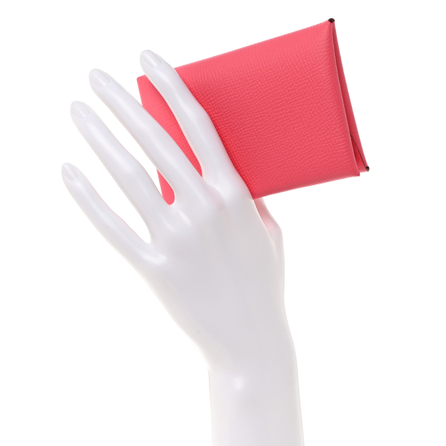 Hermes Epsom Calvi Duo Card Case Rose Azalee 2 of 7