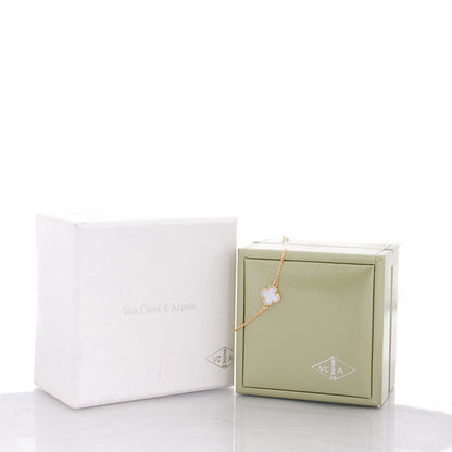 Van Cleef & Arpels 18K Yellow Gold Mother of Pearl Sweet Alhambra Bracelet 6 of 6