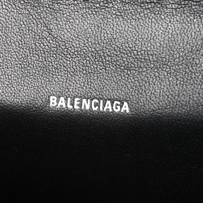 Balenciaga Shiny Calfskin Monochrome Crocodile Embossed Hourglass Top Handle Bag XS Black 6 of 9