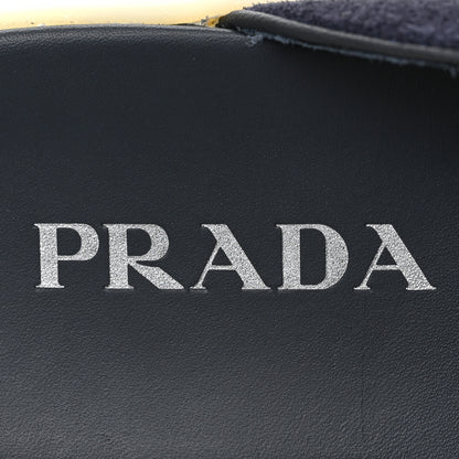 Prada Suede Metal Triangle Logo Saint Tropez 25mm Loafer Mules 40 Bleu 7 of 7