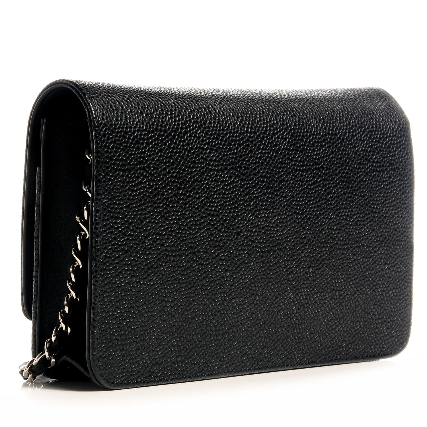 Chanel Caviar Timeless CC Wallet on Chain WOC Black 65507