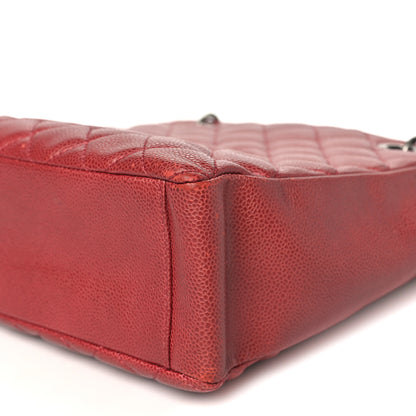 Chanel Caviar Quilted Petit Shopping Tote PST Red 10 of 10