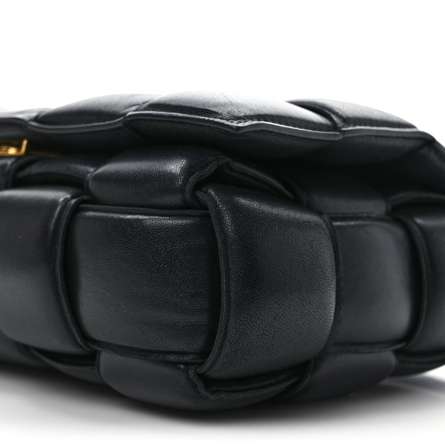 Nappa Maxi Intreccio Padded Cassette Crossbody Bag Black