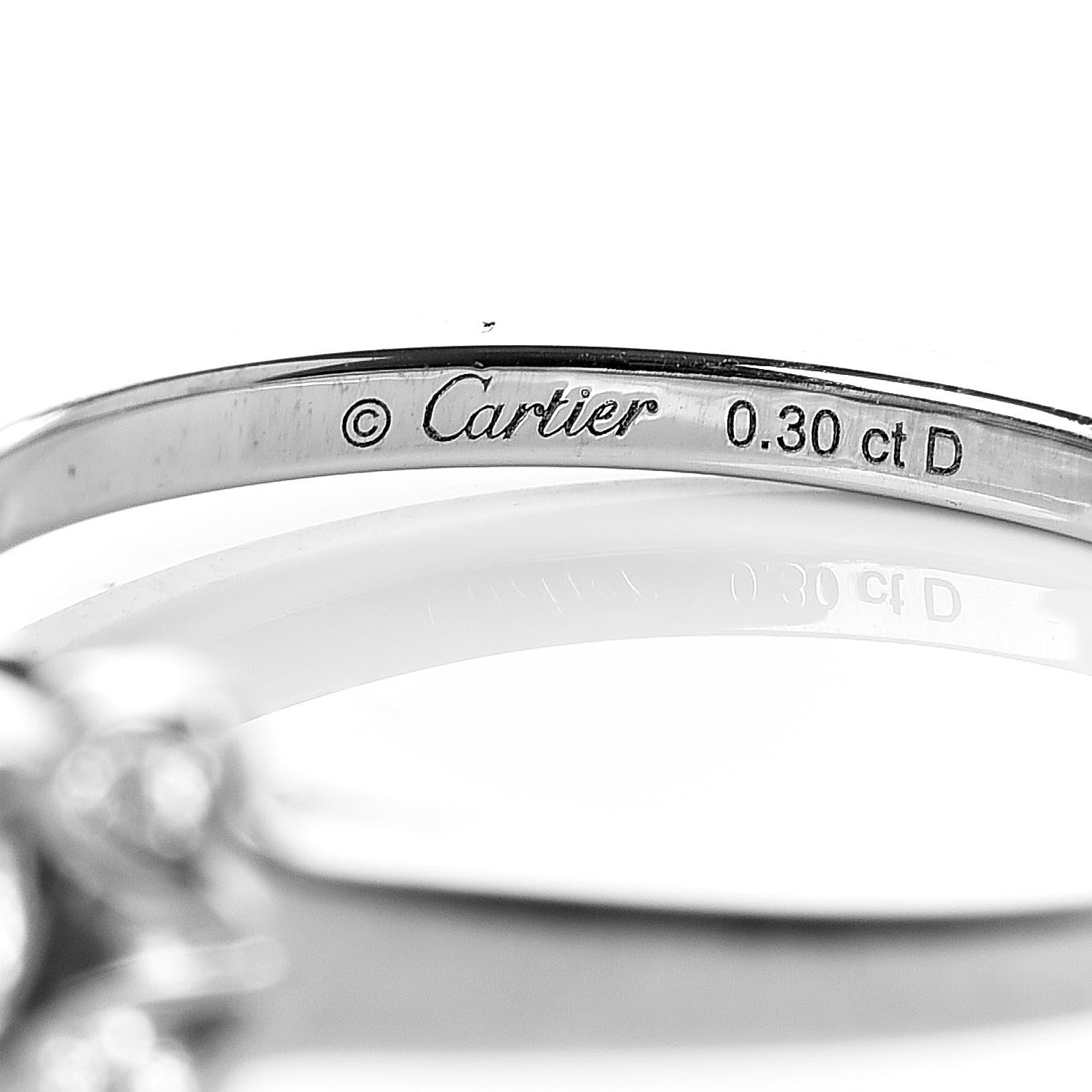 Cartier Platinum Diamond .30ct Ballerine Engagement Ring 50 5.25 6 of 6