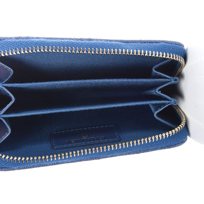 Chanel Metallic Caviar Quilted Zip Coin Purse Dark Blue 5 of 8