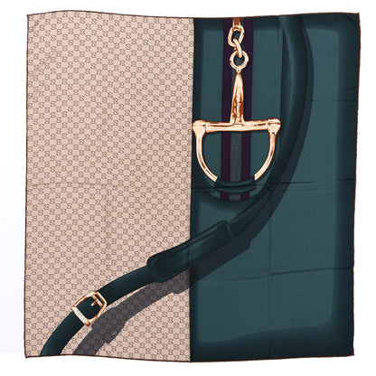 Gucci Silk Monogram Horsebit Square Scarf 1 of 3