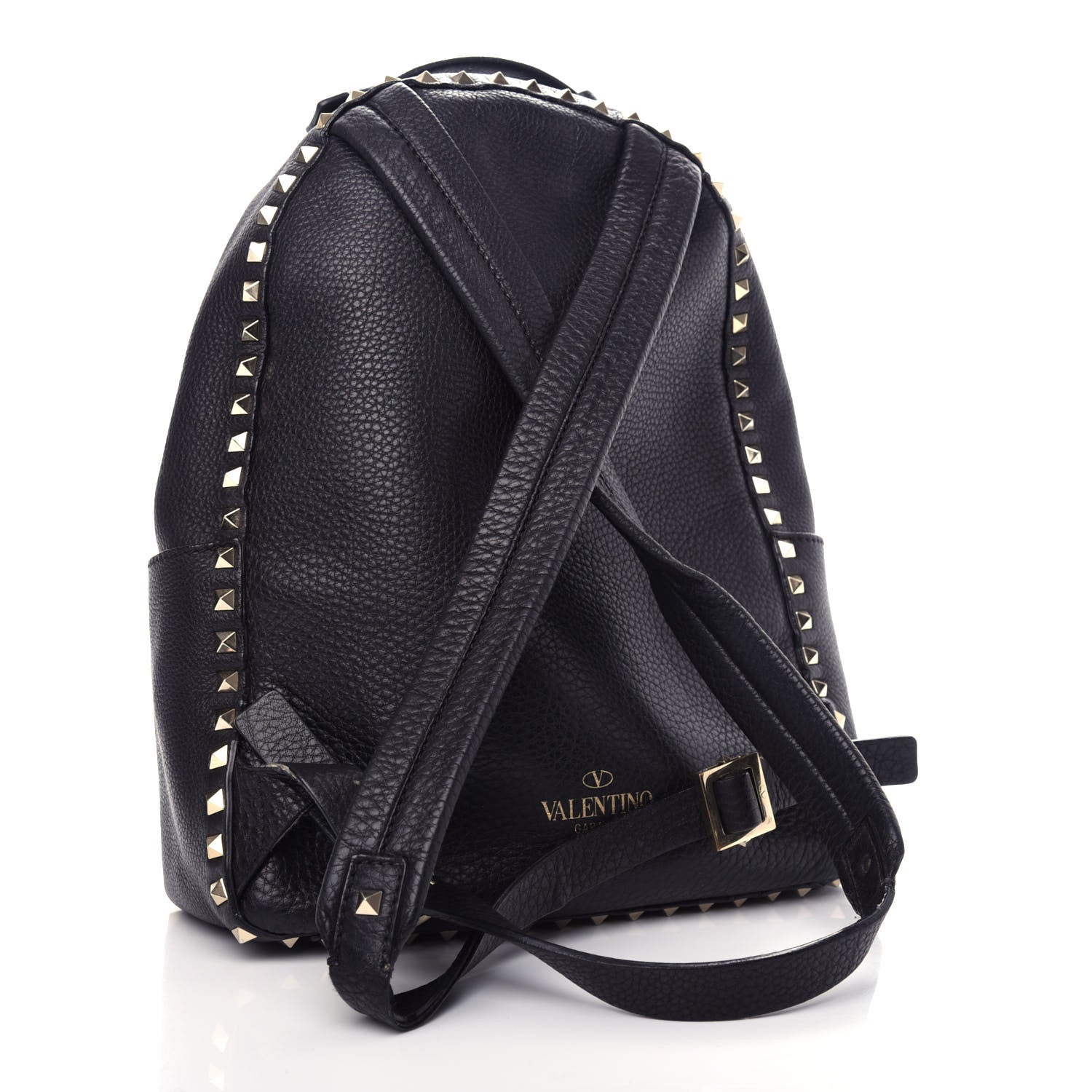 Valentino Garavani Grained Calfskin Medium Rockstud Backpack Black 3 of 9
