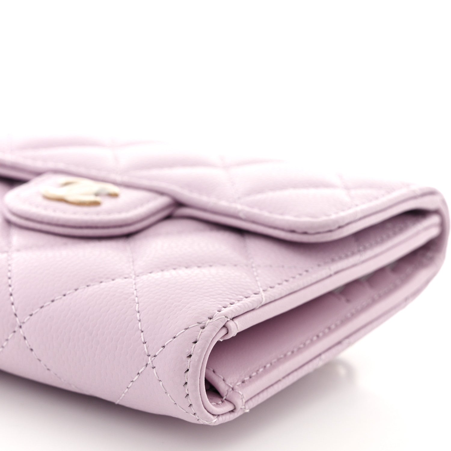 Chanel Caviar Quilted Compact Flap Wallet Light Purple 10 of 10